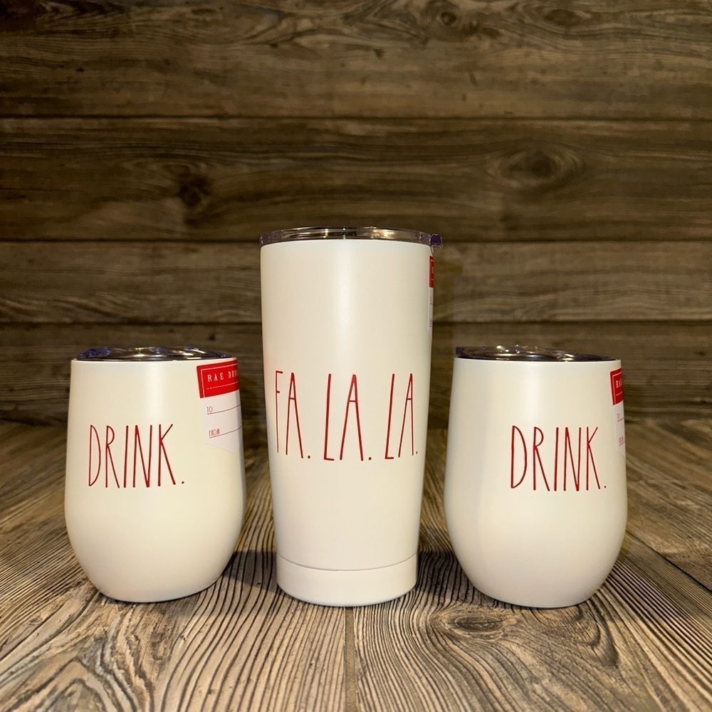 NWT Rae Dunn 3-Piece Insulated Cups with Lids